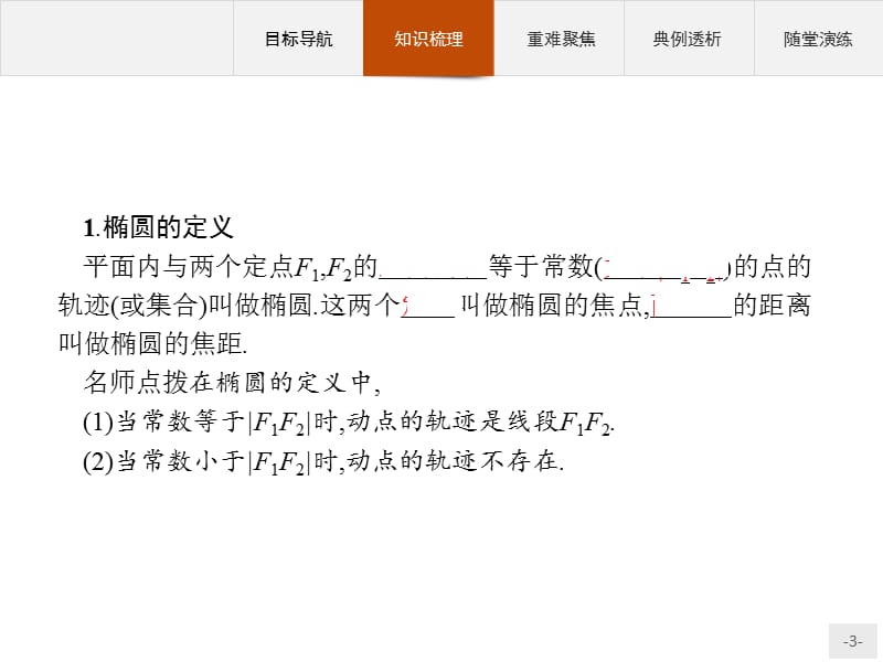 2019版数学人教B版选修2-1课件：2.2.1 椭圆的标准方程 .pptx_第3页