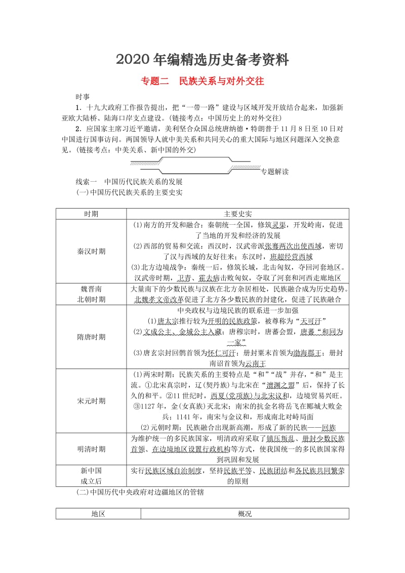 [最新]山西省中考历史总复习第2篇专题聚焦专题二民族关系与对外交往试题(01).doc_第1页