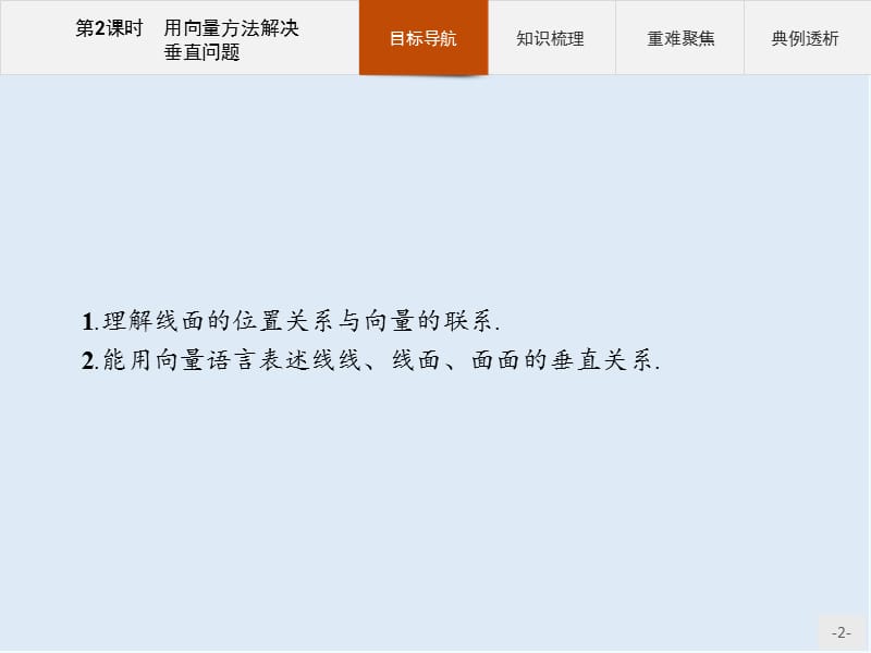 2019-2020学年高二数学人教A版选修2-1课件：3.2.2 用向量方法解决垂直问题 .pptx_第2页