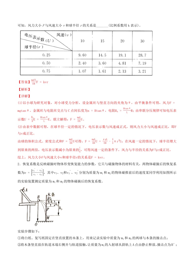 2019年高考物理备考优生百日闯关系列专题18力学实验含解析.pdf_第2页