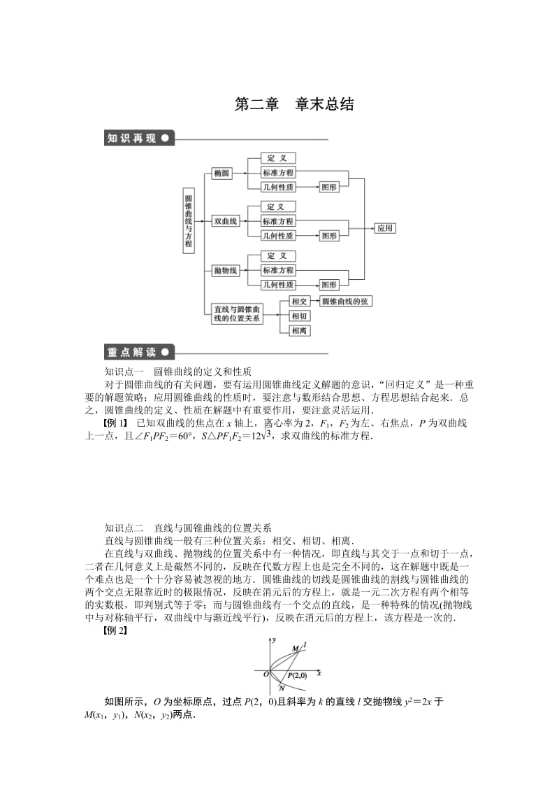 精校版人教a版数学【选修1-1】作业：第二章《圆锥曲线与方程》章末总结（含答案）.doc_第1页