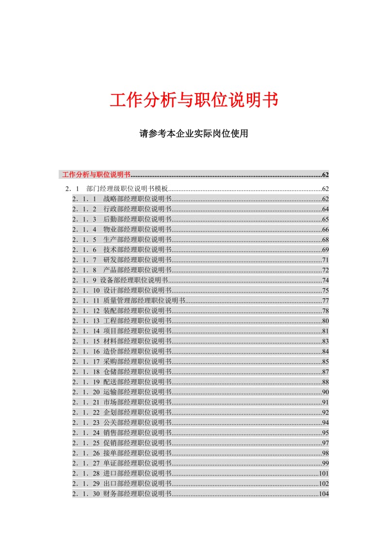 企业岗位职责说明(库).doc_第1页