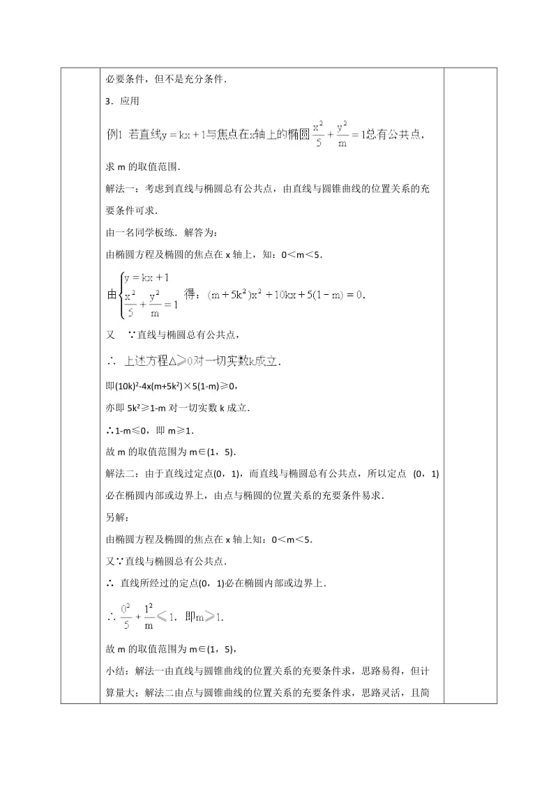 【精选】人教版高中数学选修1-1教案：2.1直线与圆锥曲线的位置关系.doc_第3页