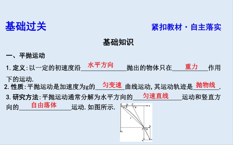 2020版高考物理人教版（山东专用）一轮复习课件：第四章 第2节　平抛运动 .pdf_第3页