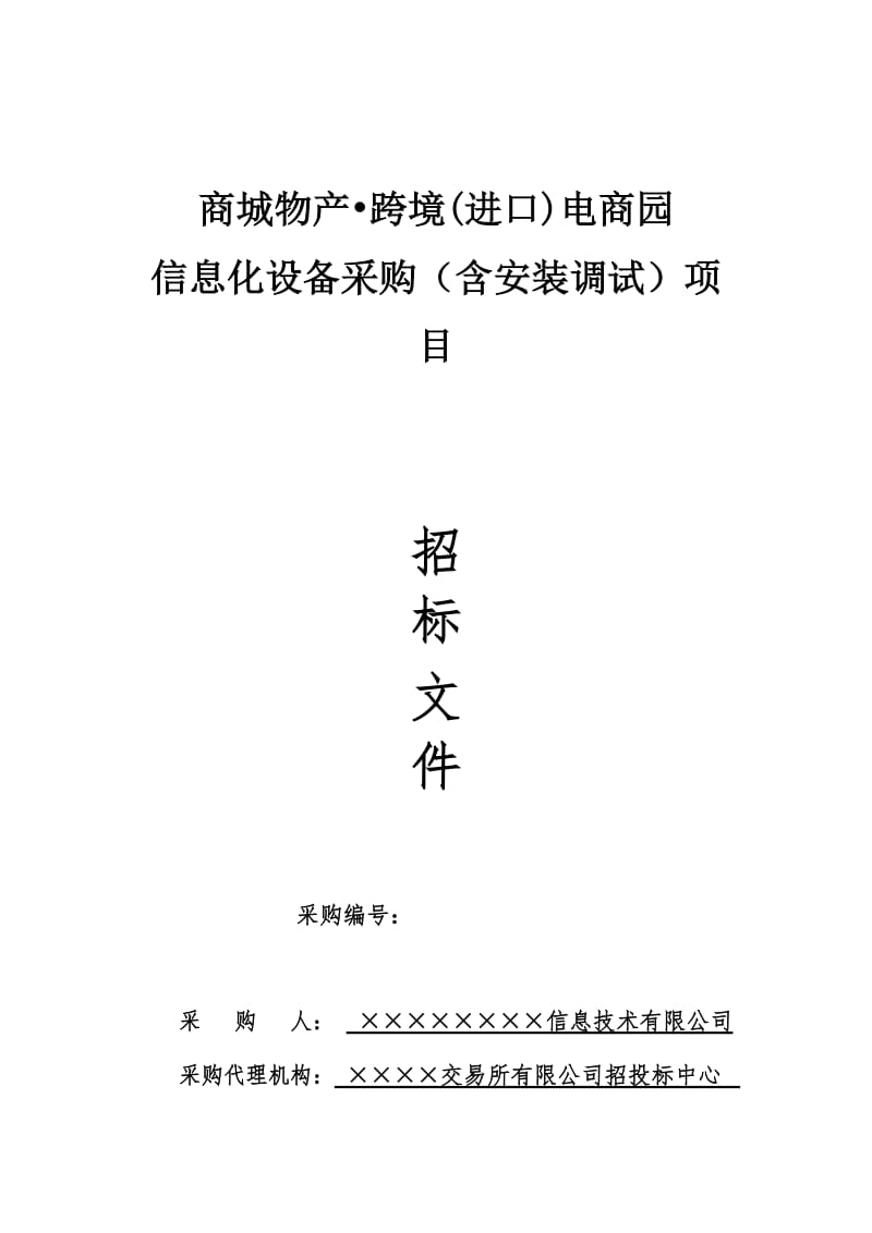 信息化设备采购（含安装调试）项目招标文件.doc_第1页