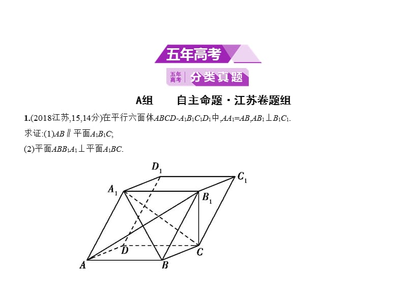 2020版高考数学（江苏专用）一轮课件：第十二章§12.2 直线、平面平行的判定与性质 .pptx_第2页