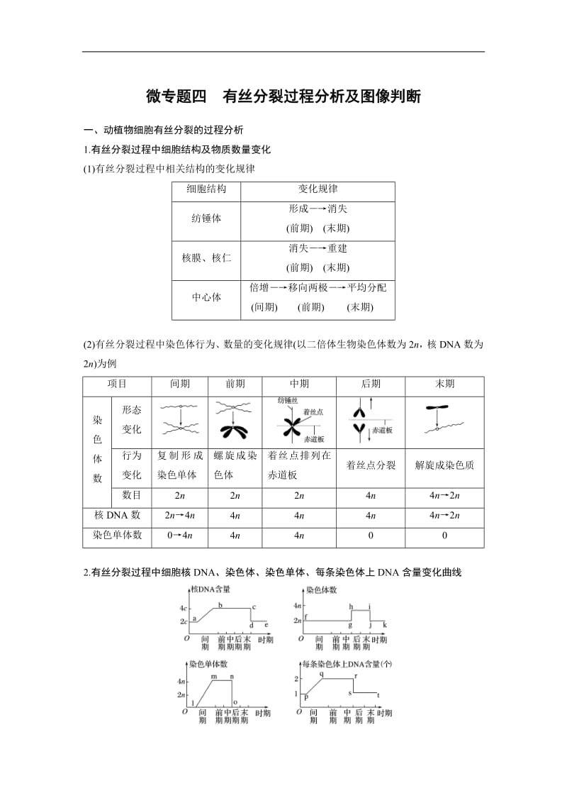 2019-2020学年新素养人教版高中生物必修一文档：第6章 细胞的生命历程 微专题四 Word版含答案.pdf_第1页