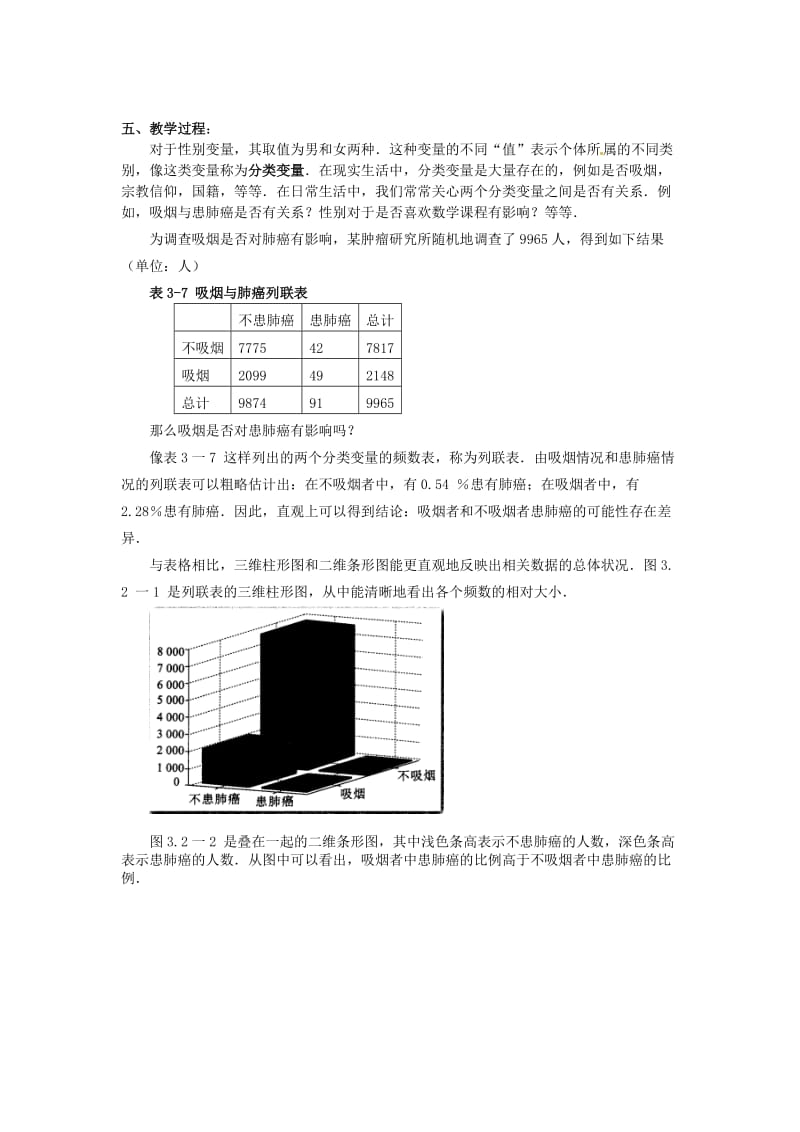 精校版人教A版数学-选修2-3-教案：独立性检验的基本思想及其初步应用.doc_第2页