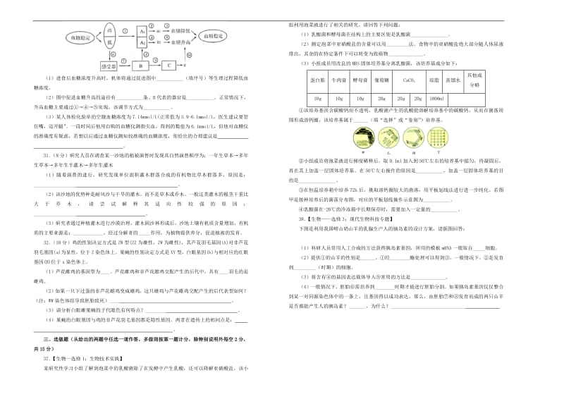 2019年高考生物考前提分仿真试题九.pdf_第2页