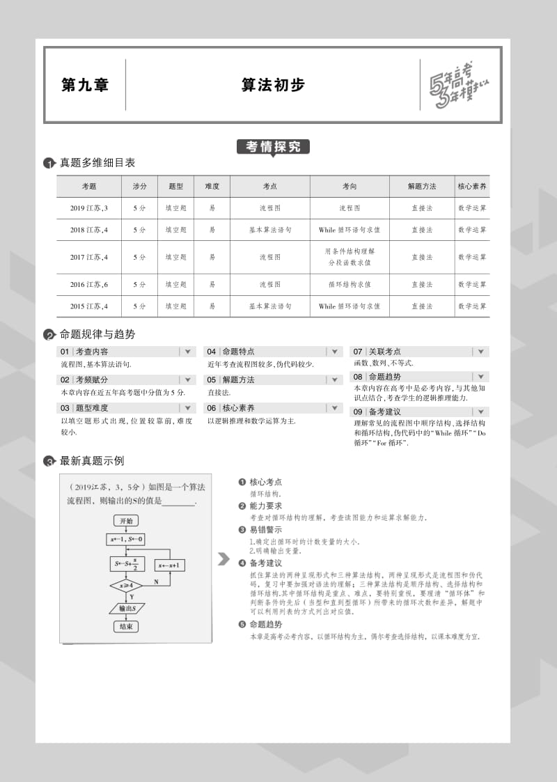 2020版高考数学（江苏专用）一轮教师用书（PDF）：第九章 算法初步 .pdf_第1页