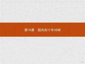 2019版历史人教版必修1课件：第四单元　第15课　国共的十年对峙 .pptx