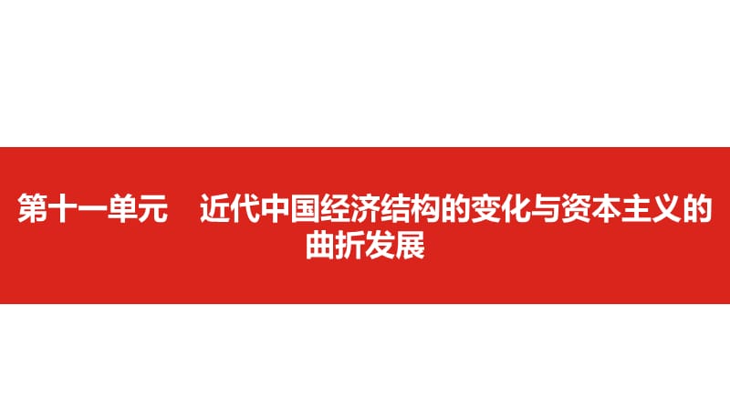 2020版高考历史一轮总复习配套课件：第十一单元 近代中国经济结构的变化与资本主义的曲折发展.pptx_第1页