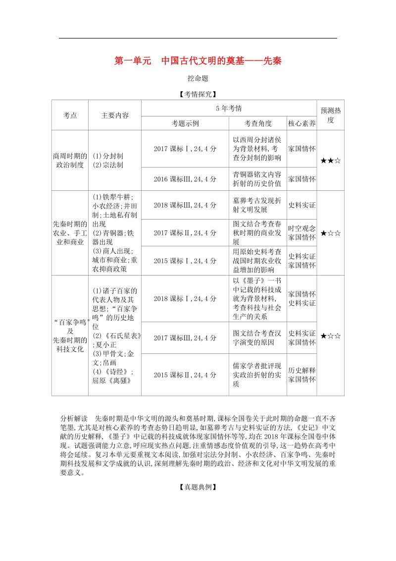 课标版5年高考3年模拟A版2020年高考历史总复习第一单元中国古代文明的奠基__先秦学案含解.docx_第1页