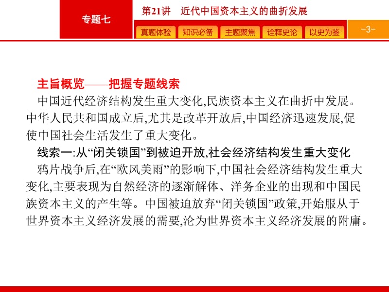 2020高考历史人民版一轮总复习课件：21 近代中国资本主义的曲折发展 .pdf_第3页