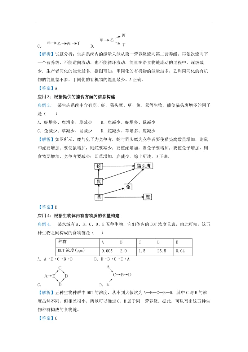 2019届高考生物专题十八食物链网的构建精准培优专练.doc_第2页