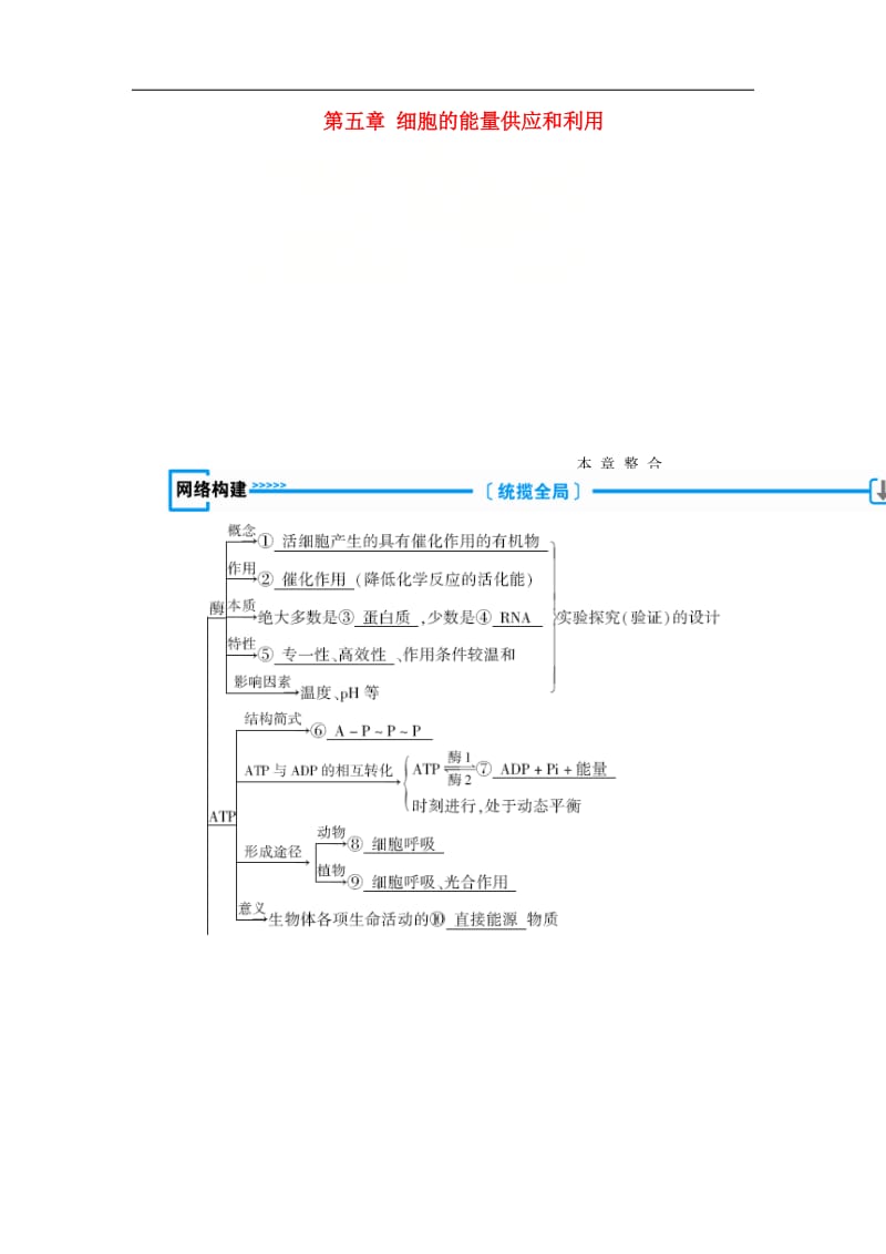 2019年秋高中生物第五章细胞的能量供应和利用本章整合学案新人教版必修.doc_第1页