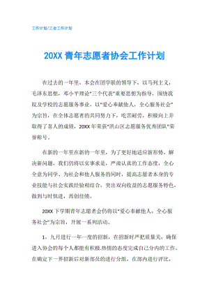 20XX青年志愿者协会工作计划.doc