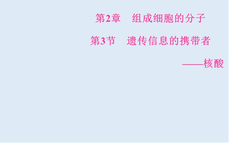 2019秋人教版高中生物必修一课件：第2章 第3节 遗传信息的携带者——核酸 .ppt_第2页