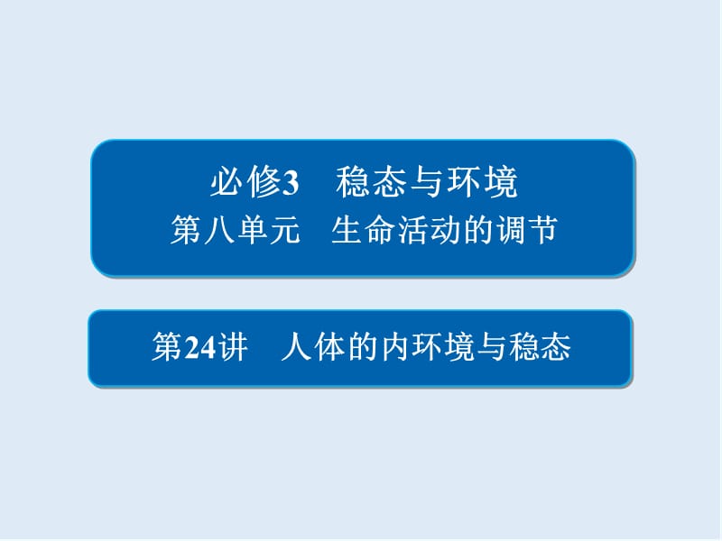 2020版高考生物高分计划一轮课件：第24讲　人体的内环境与稳态 24.ppt_第1页