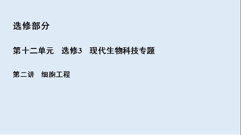 2020高三一轮总复习生物课件：第12单元 第二讲 细胞工程.ppt_第2页