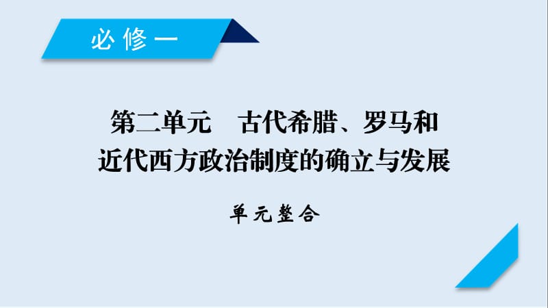 2020高考历史人教通用版新一线学案课件：第二单元　古代希腊、罗马和近代西方政治制度的确立与发展 单元整合 .ppt_第1页