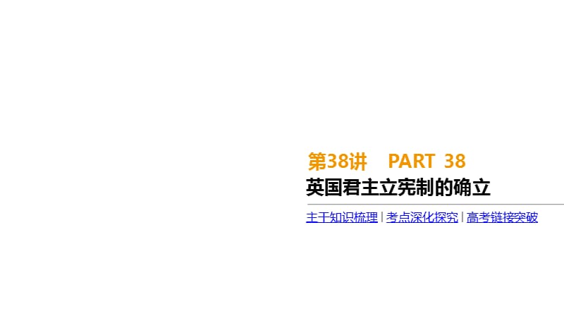 2020届高考一轮复习通史版历史课件：第12单元 第38讲　英国君主立宪制的确立 .pptx_第1页