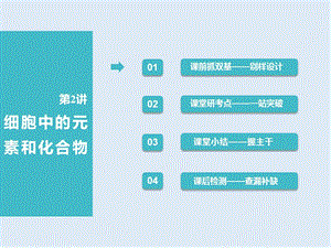 2019-2020学年高中新创新一轮复习生物通用版课件：必修1 第一单元 第2讲 细胞中的元素和化合物.ppt