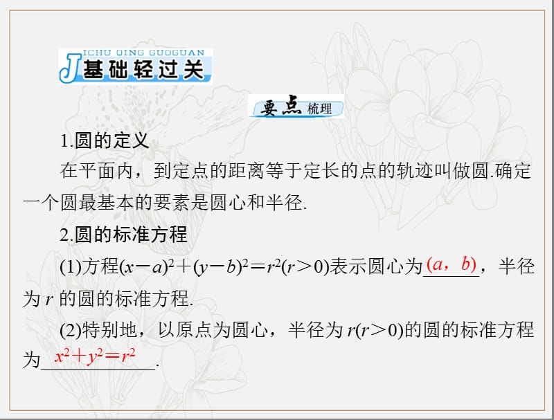 2020年高考数学（理科）一轮复习课件：第七章 第3讲 圆的方程 .ppt_第3页