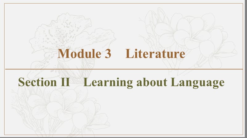 2019-2020同步外研英语选修七新突破课件：Module 3 Section Ⅱ　Learning about Language (书利华教育网).ppt_第1页