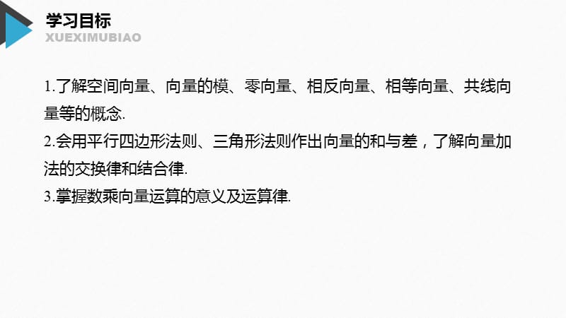 2020版数学人教B版选修2-1课件：第三章 3.1.1 空间向量的线性运算 .pptx_第2页