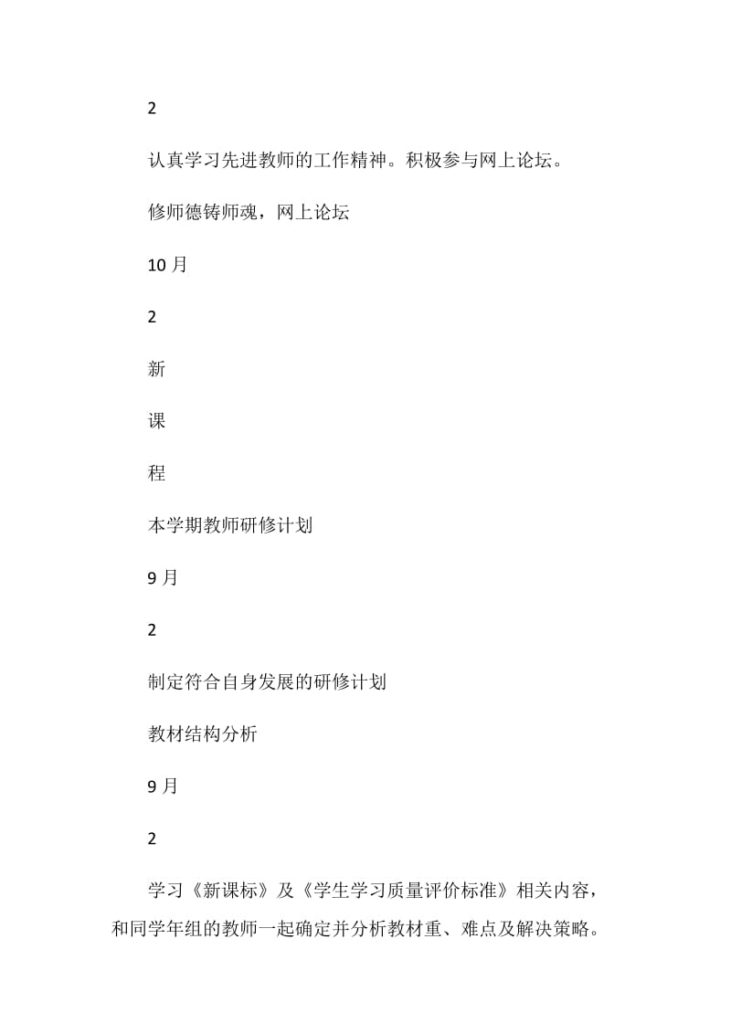 葵英小学~学年度教师个人研修计划.doc_第2页