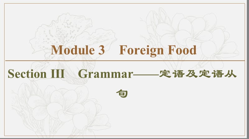 2019-2020同步外研英语选修八新突破课件：Module 3 Section Ⅲ　Grammar——定语及定语从句 (书利华教育网).ppt_第1页