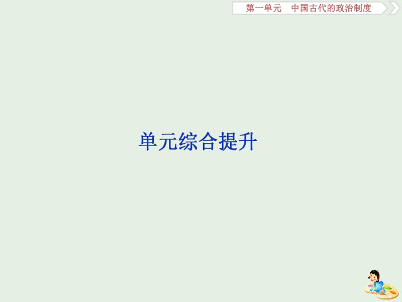 2020版高考历史新探究大一轮复习第一单元中国古代的政治制度单元综合提升课件含2019届新题岳麓版2.pdf_第1页