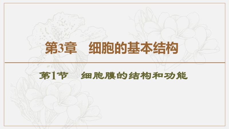 2019-2020同步新教材人教生物必修一新突破课件：第3章 第1节　细胞膜的结构和功能 .pdf_第1页