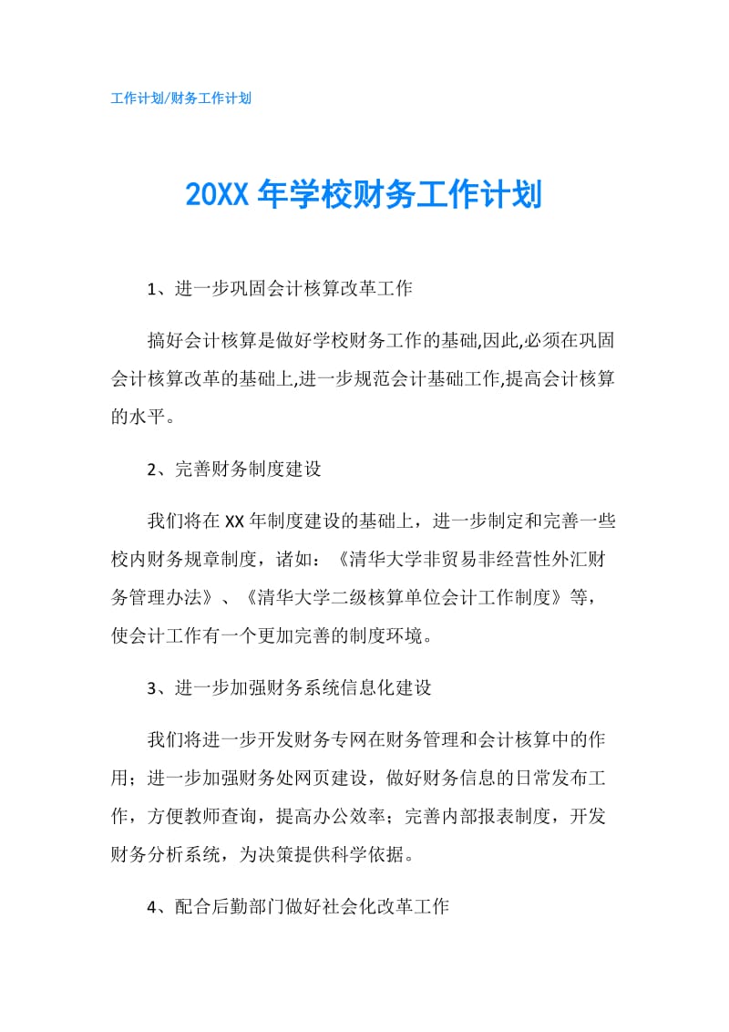 20XX年学校财务工作计划.doc_第1页