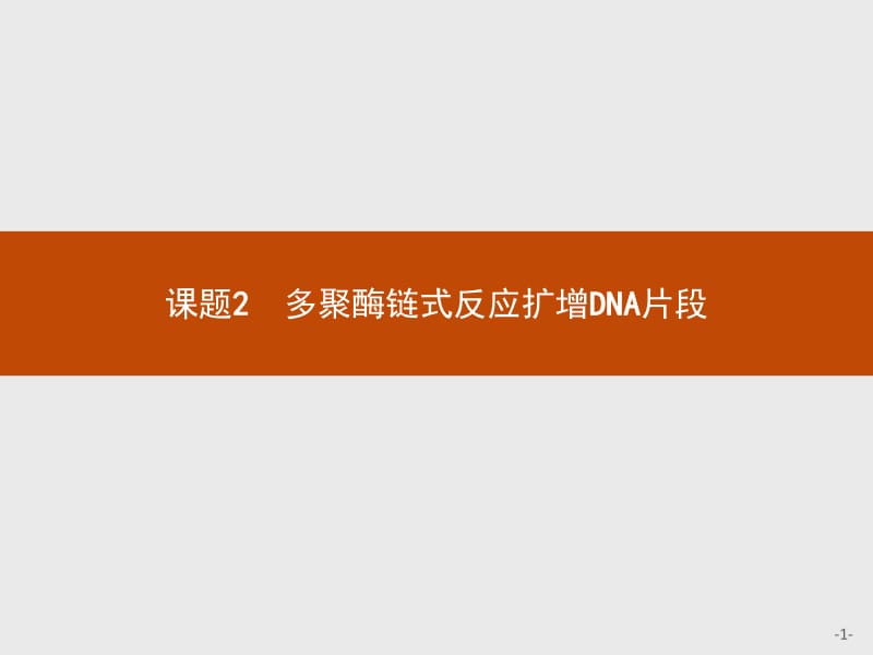 2019版生物人教版选修1课件：专题5　课题2　多聚酶链式反应扩增DNA片段 .pdf_第1页