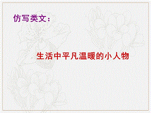 广东省深圳市宝安区中考语文仿写类文：平凡温暖的小人物复习课件2.ppt