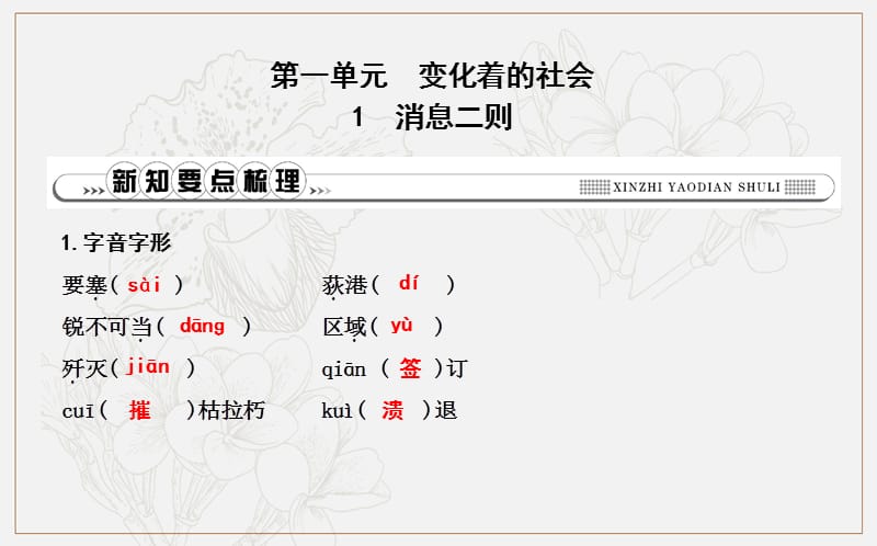 八年级语文上册第一单元1消息二则课件新人教版.ppt_第1页