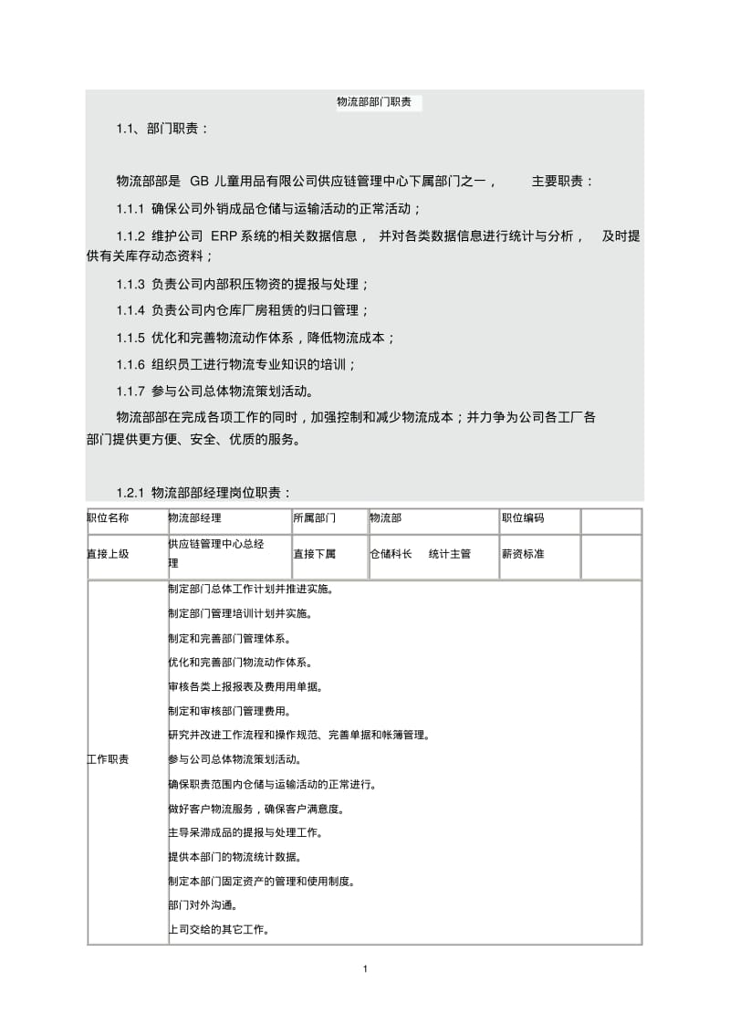 物流部部门职责.pdf_第1页