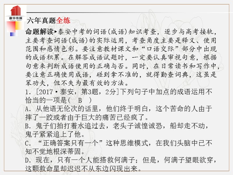 泰安专版2019年中考语文第二部分专题复习高分保障专题三词语(含成语)理解与运用课件2.ppt_第2页