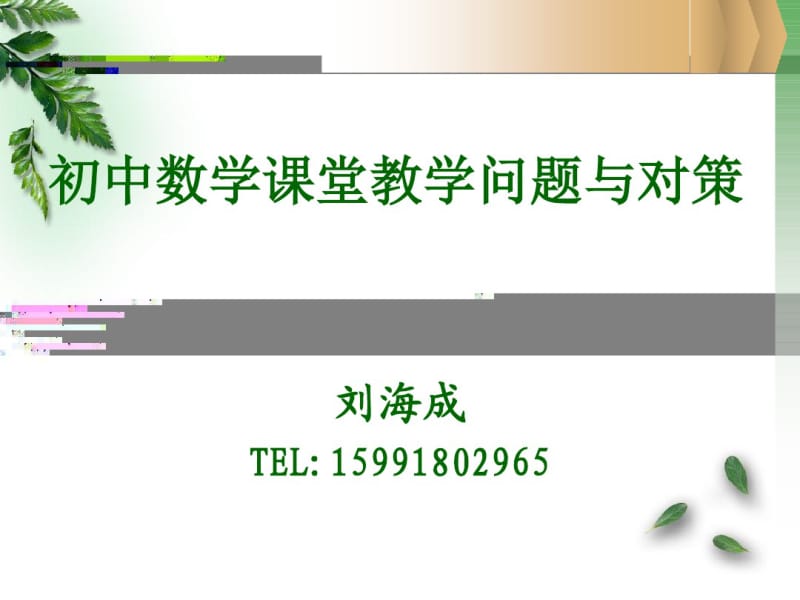 初中数学课堂教学问题和策略资料.pdf_第1页