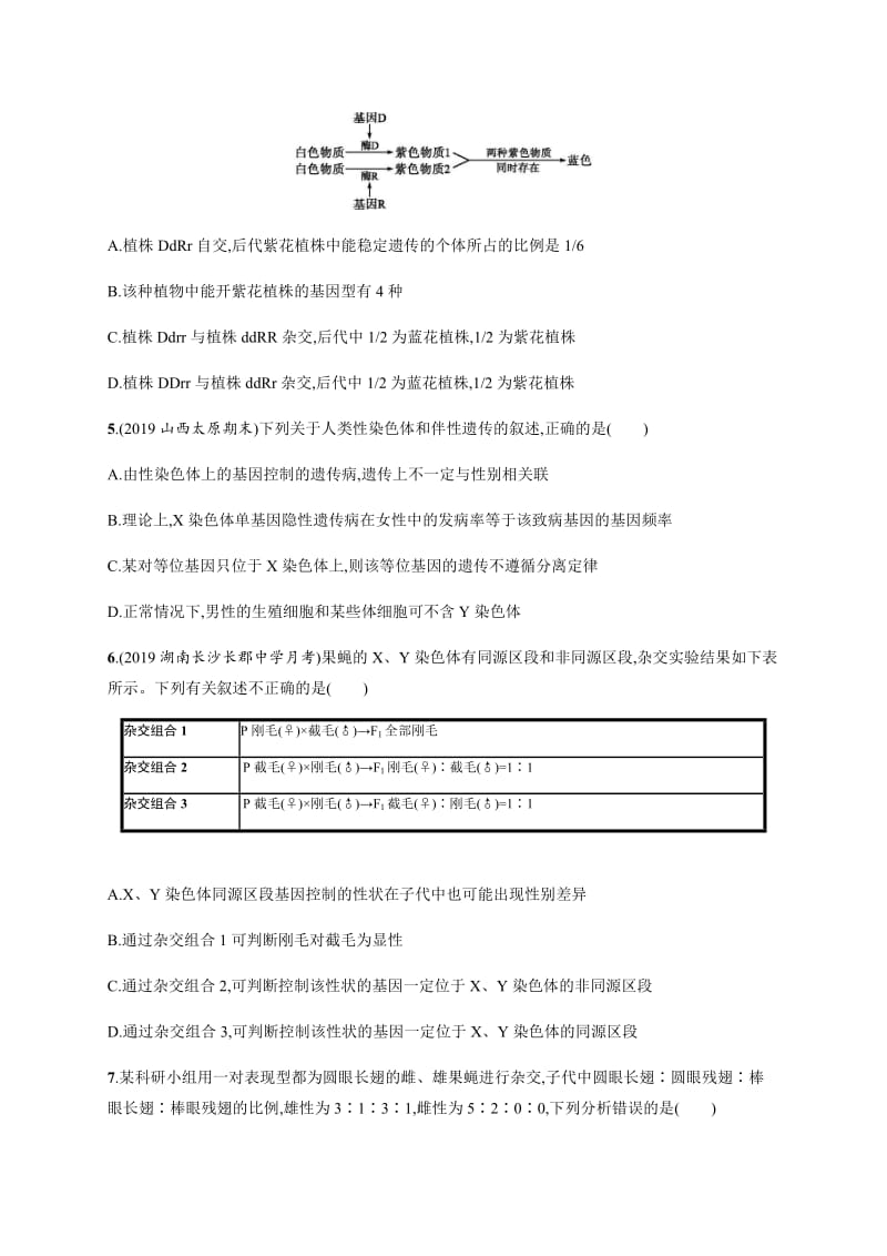 2020版高考生物大二轮专题突破通用版专题突破练：10遗传的基本规律和伴性遗传 Word版含解析.docx_第2页