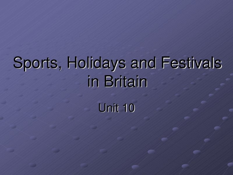 英国的运动假期和节日分析.pdf_第1页