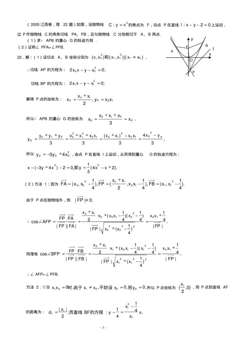 高考试题中的阿基米德三角形(含答案).pdf_第1页