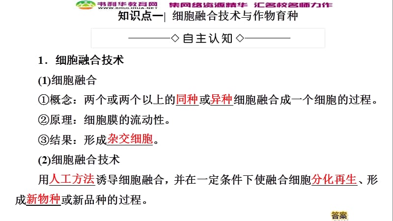 2019-2020学年高中生物新同步沪科版选修3课件：第1单元 第2章 第3节　细胞融合技术 .ppt_第3页