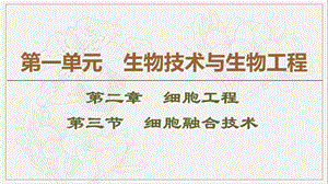 2019-2020学年高中生物新同步沪科版选修3课件：第1单元 第2章 第3节　细胞融合技术 .ppt