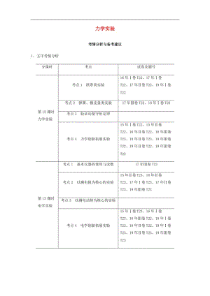 （通用版）2020高考物理二轮复习专题教案：六实验第12课时力学实验教案.docx