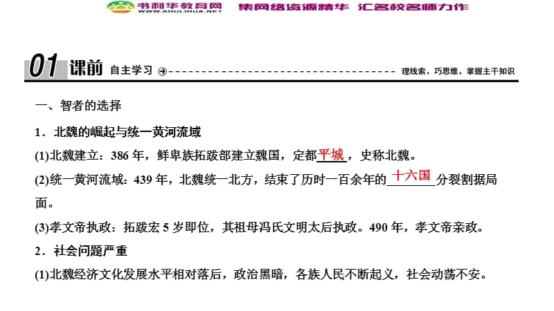 2019-2020学年新突破同步人民版高中历史选修一课件：专题三 一　励精图治的孝文帝改革 .ppt_第3页