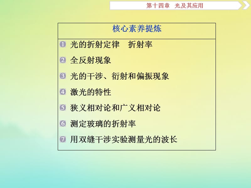 （京津鲁琼版）2020版高考物理总复习课件：第十四章第1节光的折射全反射课件.ppt_第3页