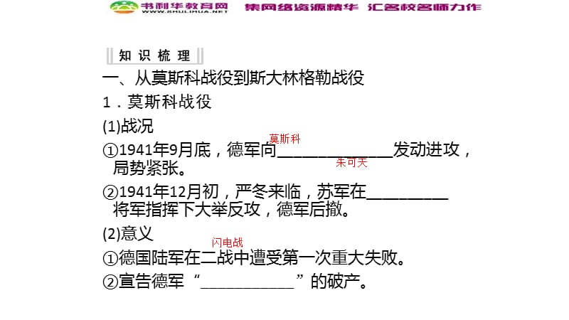 2019-2020学年新突破同步人教版高中历史选修三课件：3-6第二次世界大战的转折 .ppt_第2页